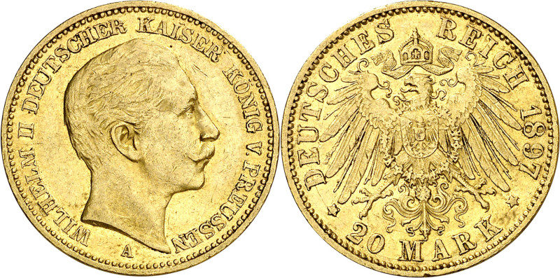 Alemania. Prusia. 1897. Guillermo II. A (Berlín). 20 marcos. (Fr. 3831) (KM. 521...