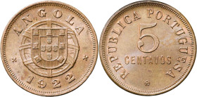 Angola. 1922. 5 centavos. (KM. 62). CU. 8,02 g. S/C-.