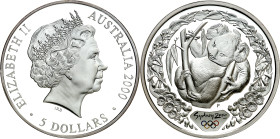 Australia. 2000. Isabel II. 5 dólares. (KM. 439). Juegos Olímpicos - Sidney '00. Koala. En estuche oficial. AG. 31,52 g. Proof.