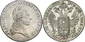 Austria. 1820. Francisco I. C (Praga). 1 taler. (KM. 2162). AG. 28,08 g. EBC-/EBC.