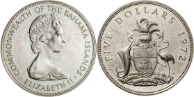 Bahamas. 1972. Isabel II. 5 dólares. (KM. 33). AG. 41,24 g. S/C-.