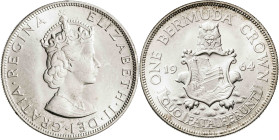 Bermuda. 1964. Isabel II. 1 corona. (KM. 14). AG. 22,65 g. S/C-.