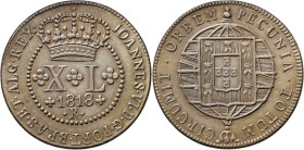 Brasil. 1818. Juan VI. R (Río). 40 reis. (KM. 319.1). CU. 14,01 g. EBC-.