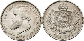 Brasil. 1869. Pedro II. 2000 reis. (KM. 466). AG. 24,93 g. MBC+.