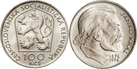 Checoslovaquia. 1976. 100 coronas. (KM. 84). Centenario de la muerte de Janko Kral. AG. 15,04 g. S/C.