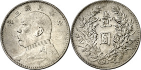 China. Año 3 (1914). 1 dólar. (KM. 329). Yüan Shih-Kai. AG. 26,88 g. MBC+.