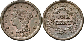 Estados Unidos. 1848. Filadelfia. 1 centavo. (KM. 67). CU. 10,85 g. MBC+.