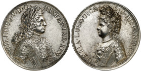 1707. Felipe V. Fidelidad y servicios prestados al rey. (MHE. 127, mismo ejemplar) (Ruiz Trapero 29-30 var. metal) (V. 5-6 var. metal) (Villena 157) (...