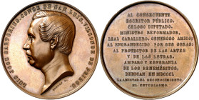 1850. Isabel II. Al conde de San Luis. (RAH 607) (V.Q. 14311). Grabador: L. Ch. Bouvet. Bella. Ex Áureo & Calicó 22/09/2011, nº 2296. Escasa así. Bron...