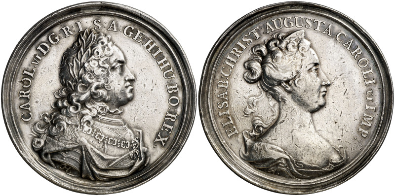 Austria. (1720). Carlos VI. Carlos VI e Isabel Cristina. (MHE. 447, mismo ejempl...