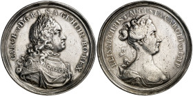 Austria. (1720). Carlos VI. Carlos VI e Isabel Cristina. (MHE. 447, mismo ejemplar). Grabador: G. Hautsch (Forrer II, 441-442). Golpecitos. Ex Colecci...