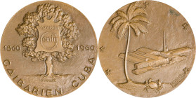 Cuba. 1960. Caibarien. Centenario de Cazabón. Medalla. Grabador: Georges Guiraud. Bronce. 171,69 g. Ø72 mm. EBC.