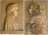 Francia. Frederic Chopin (1810-1849). Grabador: Masseau. Despegada de un soporte. Bronce. 119,01 g. 50x70 mm. (EBC).