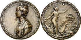 Italia. Reino de Nápoles. 1550. Carlos I. A Hipólita de Gonzaga. (Álvarez Ossorio p. 169, nº 174) (Armand II p. 213, nº 3) (Kress 433). Grabador: Atri...