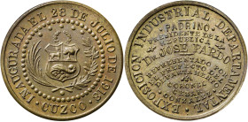 Perú. 1918. Cuzco. Exposición Industrial Departamental. Bronce. 8,14 g. Ø27 mm. S/C.