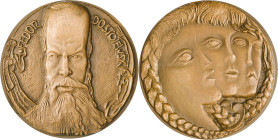Fedor Dostoiewski. Bronce. 222,83 g. Ø77 mm. EBC.