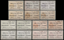 Italia. 1917. Comando del Corpo d'Armata Territoriale di Firenze. 5 (dos), 10 (dos) y 25 centesimi (dos) y 1 (dos), 2 (dos), 5 (dos) y 10 liras (dos)....