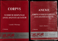 VILLARONGA, L.: "Corpvs Nvmmvm Hispaniae Ante Avgvsti Aetatem". 2 volúmenes, catálogo y anexo. (Madrid, 2002, 2ª edición).