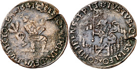 Antiguos Países Bajos. 1541. Carlos I. Dordrecht. Tesorería desconocida. Preparativos de la expedición militar contra Argel. Jetón. (Dugniolle 1476) (...