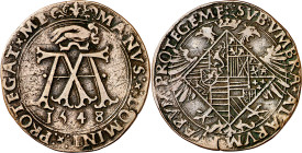 Antiguos Países Bajos. 1548. Carlos I. Brujas. Tesorería desconocida. Ruegos de María de Hungría, hermana de Carlos I. Jetón. (Dugniolle 1758). Ex Jea...