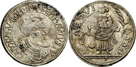 Antiguos Países Bajos. 1550. Carlos I. Dordrecht. Tesorería desconocida. Alianza con Francia. Jetón. (Dugniolle 1801b sim). Raro. Peltre o plata baja....