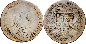 Antiguos Países Bajos. 1551. Carlos I. Oficina Imperial de Finanzas. Jetón. (Dugniolle 1835). Cobre. 4,57 g. Ø28 mm. BC.