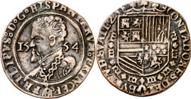 Antiguos Países Bajos. 1554. Carlos I. Oficina Imperial de Finanzas. Contadores del Bureo del príncipe Felipe. Jetón. (Dugniolle 1902). Variante de Fe...