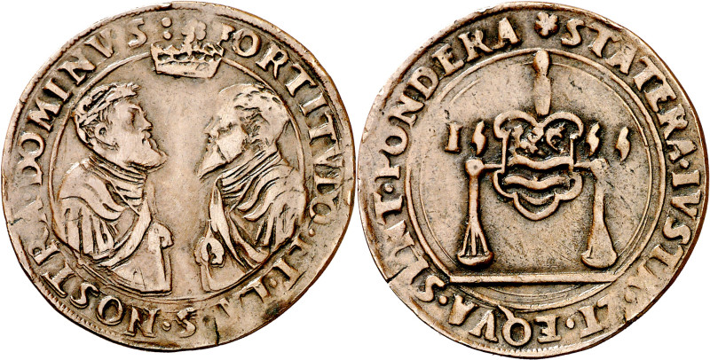 Antiguos Países Bajos. 1555. Carlos I. Dordrecht. Tesorería desconocida. Abdicac...
