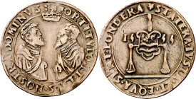 Antiguos Países Bajos. 1555. Carlos I. Dordrecht. Tesorería desconocida. Abdicación del Emperador en Felipe II. Jetón. (Dugniolle 1999) (Van Mieris II...
