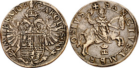 Antiguos Países Bajos. s/d (hacia 1555). Carlos I. Nimega. Tesorería desconocida. Jetón. (Dugniolle falta). Atractivo. Escaso así. Cobre. 7,35 g. Ø32 ...