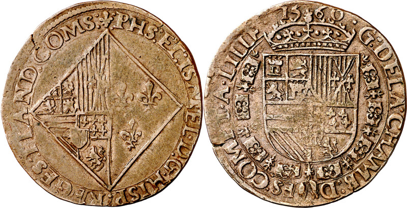 Antiguos Países Bajos. 1560. Felipe II. Lille. Cámara de Cuentas. Felipe II e Is...