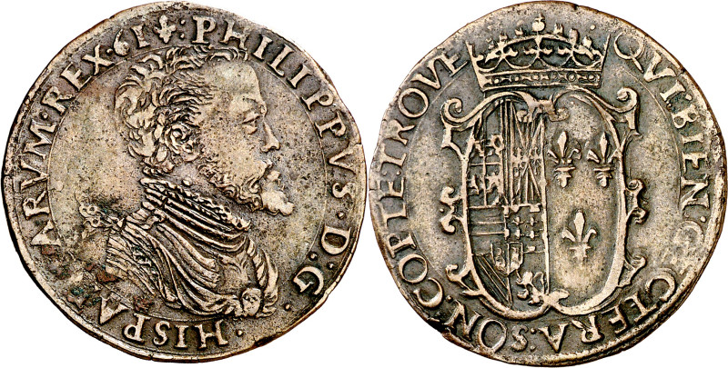 Antiguos Países Bajos. 1561. Felipe II. Brujas. Tesorería desconocida. Felipe II...