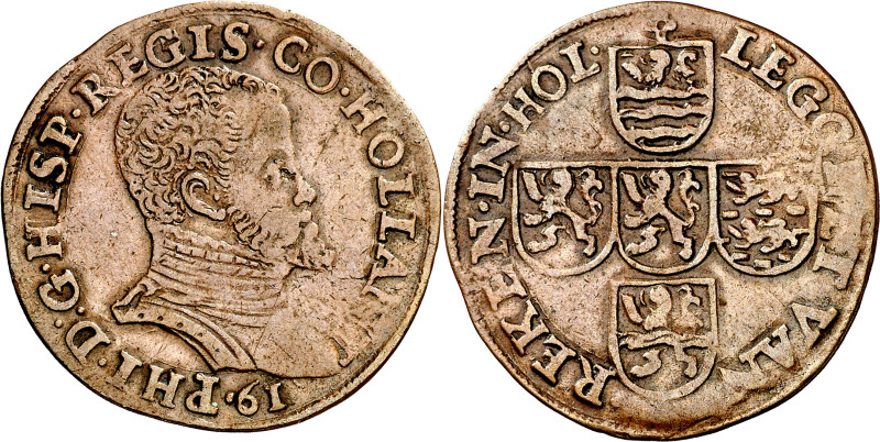 Antiguos Países Bajos. 1561. Felipe II. Cámara de Cuentas de Holanda. Jetón. (Du...