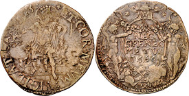 Antiguos Países Bajos. 1564. Felipe II. Tesorería desconocida. La vigilancia del rey. Jetón. (Dugniolle 2397) (Van Mieris I p. 69, nº 5). Ex Jean Else...