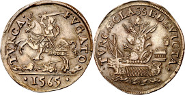Antiguos Países Bajos. 1565. Felipe II. Tesorería desconocida. La toma de Malta. Jetón. (Dugniolle 2405) (Van Loon I p. 68-2) (Vanhoudt Med. I 1565-2)...