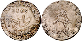 Antiguos Países Bajos. 1565. Felipe II. Amberes. Tesorería desconocida. Divisiones en el Consejo de Estado. Jetón. (Dugniolle 2407) (Van Loon I p. 71)...