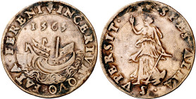 Antiguos Países Bajos. 1565. Felipe II. Amberes. Tesorería desconocida. Divisiones en el Consejo de Estado. Jetón. (Dugniolle 2407) (Van Loon I p. 71)...