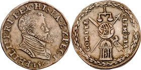 Antiguos Países Bajos. 1567. Felipe II. Tesorería desconocida. Los Países Bajos imploran clemencia a Felipe II. Jetón. (Dugniolle 2454) (V.Q. 13643) (...