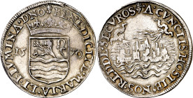 Antiguos Países Bajos. 1570. Amberes. Tesorería desconocida. Respuesta a las inundaciones de Zelanda. Jetón. (Dugniolle 2518) (Van Loon I p. 133) (Van...