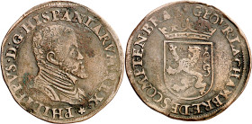 Antiguos Países Bajos. s/d (hacia 1570). Felipe II. Dordrecht / Amberes. Cámara de Cuentas de Brabante. Jetón. (Dugniolle 2522) (Mitchiner 2386). Ex J...