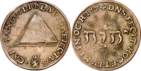 Antiguos Países Bajos. 1574. Dordrecht. Tesorería desconocida. Libertad de religión. Jetón. (Dugniolle 2630d) (Van Loon I p. 200-1) (Vanhoudt Med. I 1...