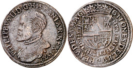 Antiguos Países Bajos. 1574. Felipe II. Oficina Imperial de Finanzas. Jetón. (Dugniolle falta) (Mitchiner 2394 var fecha). Cobre. 4,93 g. Ø31 mm. MBC-...