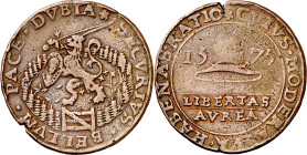 Antiguos Países Bajos. 1575. Dordrecht. Tesorería desconocida. Fracaso de las conversaciones de Breda. Jetón. (Dugniolle 2648) (Van Loon I p. 201 sim)...