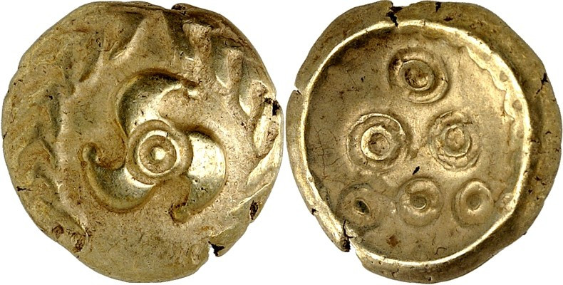 GERMANIEN. 
UBIER. 
Elektron-Stater 15mm 7,11g "Regenbogenschüsselchen" Typ Ma...