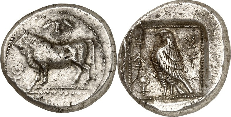 ZYPERN. 
PAPHOS, Stadtkönigreich. 
Stasandros 450 v. Chr. Stater um 450 v.Chr....