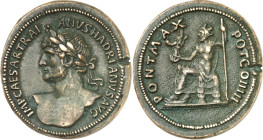 RÖMISCHE KAISERZEIT (nach Giovanni del Cavino). nach Giovanni del Cavino. Hadrian 117-138. Sesterz-artige Medaille Büste mit Lorbeerkranz n. links IMP...