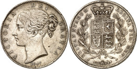 GROSSBRITANNIEN. Victoria 1837-1901. Crown 1847 Junger Kopf. Sb.&nbsp; 3882. .