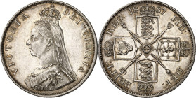 GROSSBRITANNIEN. Victoria 1837-1901. Double Florin 1887. Sb.&nbsp; 3922. .