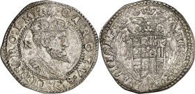 ITALIEN. SIZILIEN, Königreich. Carlo V. di Spagna 1516-1556. Testone (Doppio Carlino) o.J. CAROLVS IIIII.RO:IMPE Belorbeerte, geharn. Büste n.r./ befl...