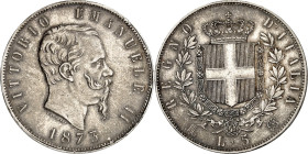 ITALIEN. KÖNIGREICH  ITALIEN. Vittorio Emanuele II. 1861-1878. 5 Lire 1879 M, Mailand Mailand. KM&nbsp; 8.3. .